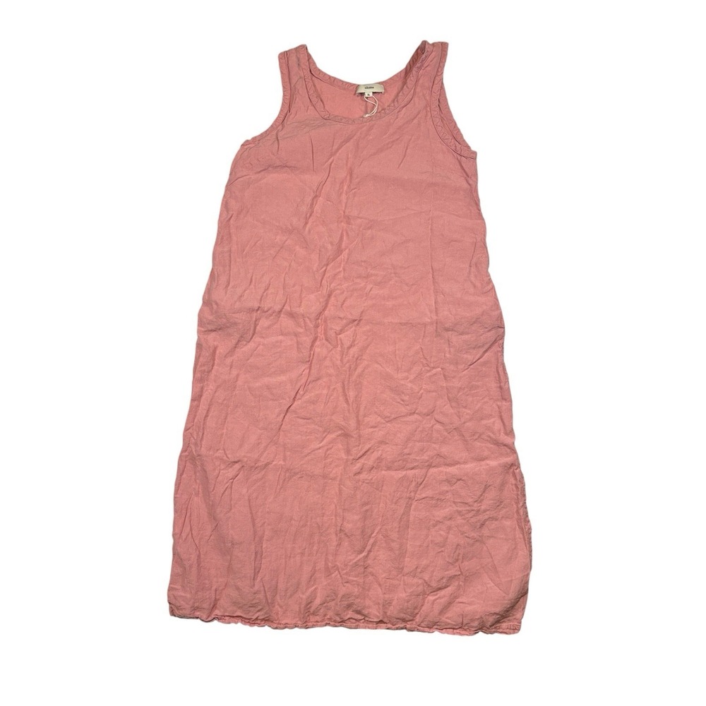 Sauths Linen Midi Dress Summer Boho Flowy Beach Everyday Pink Size Large